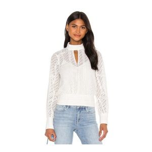 NWT FRAME High Neck Eyelet Party Top